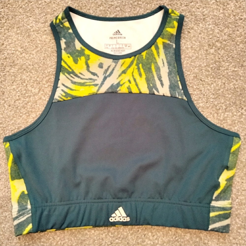 NWT Sz L Adidas x Zoe Saldana Aeroready Sports Bra Top